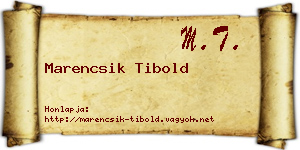 Marencsik Tibold névjegykártya